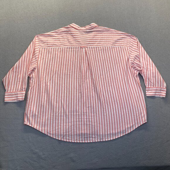 Old Navy Pink Striped Cotton Long Sleeve Boyfriend Button Down Size XXL Long Sle - Picture 7 of 12